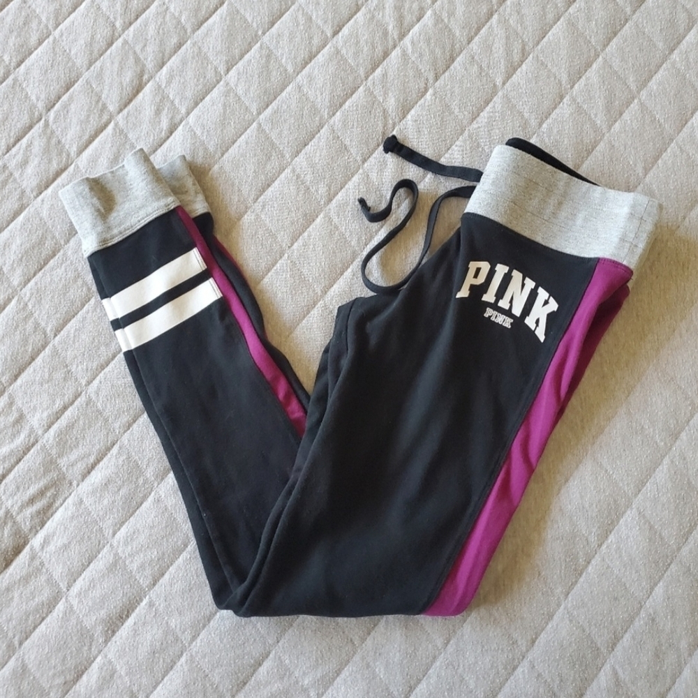 *4 For💲30*Victoria's Secret PINK Black and Purple Joggers